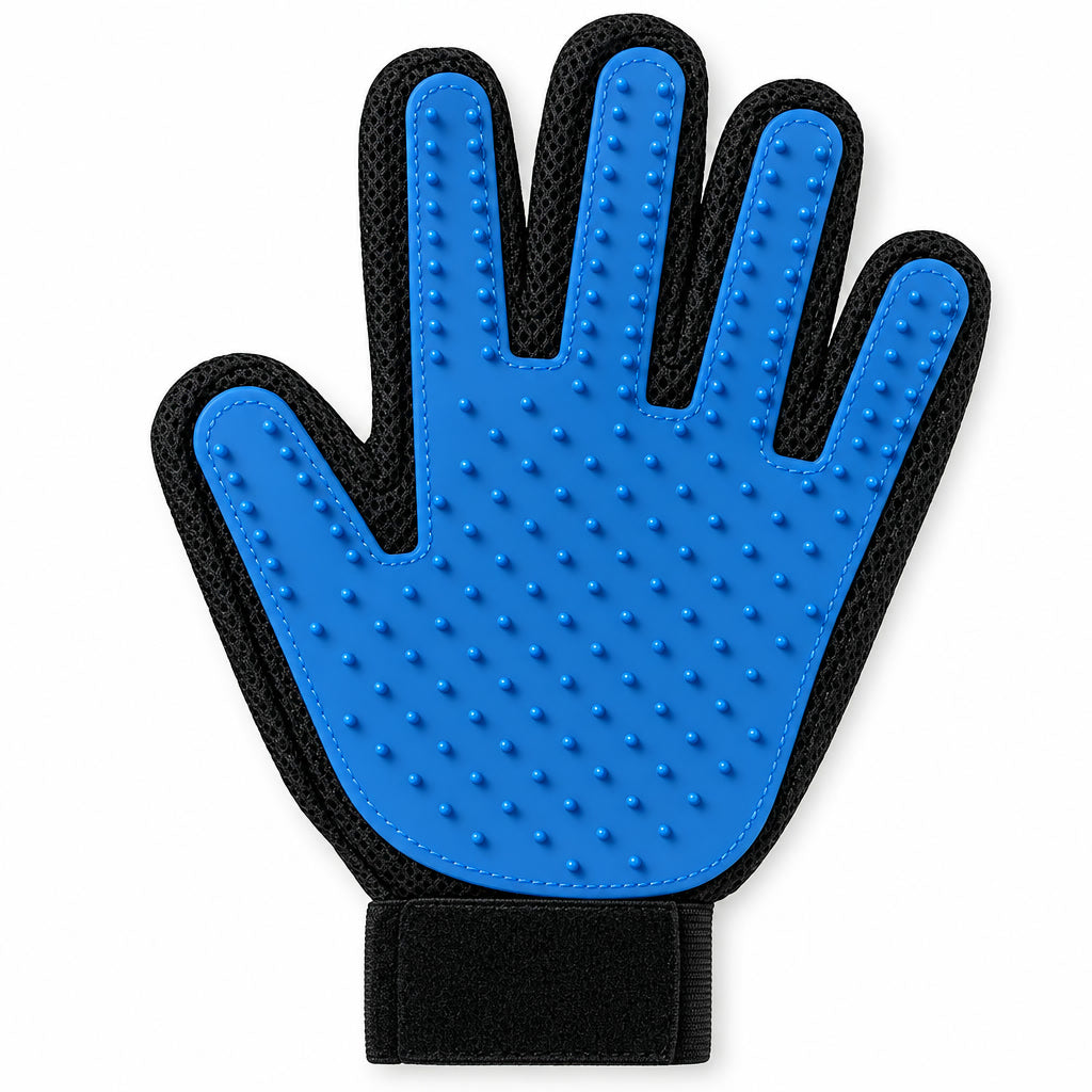 Guante de silicona para perros y gatos · Azul