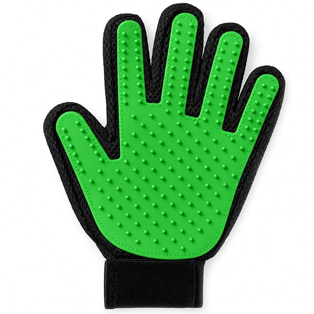 Guante de silicona para perros y gatos · Verde