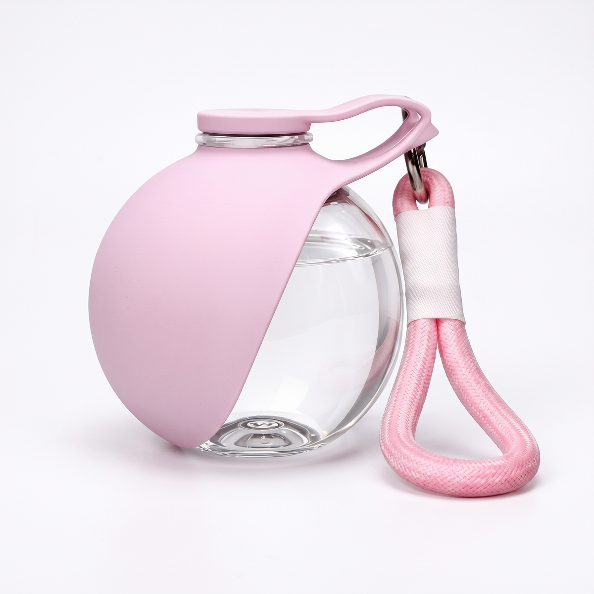 Botella de agua portátil para perros · Transparente · Rosa