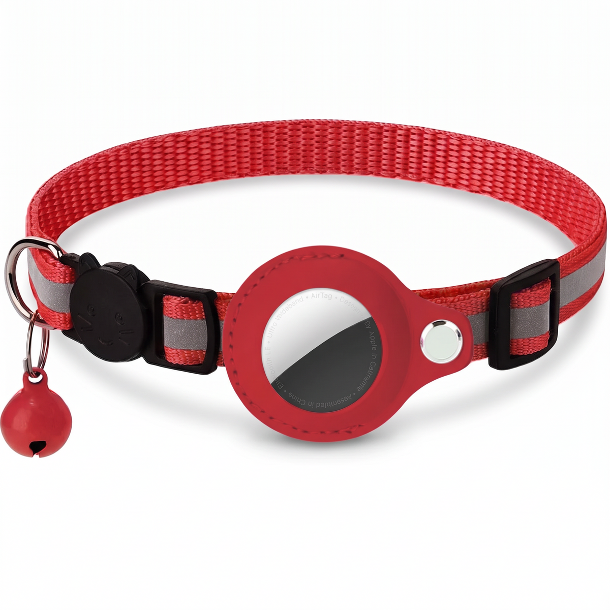 Collar para gatos con soporte para AirTag · Rojo