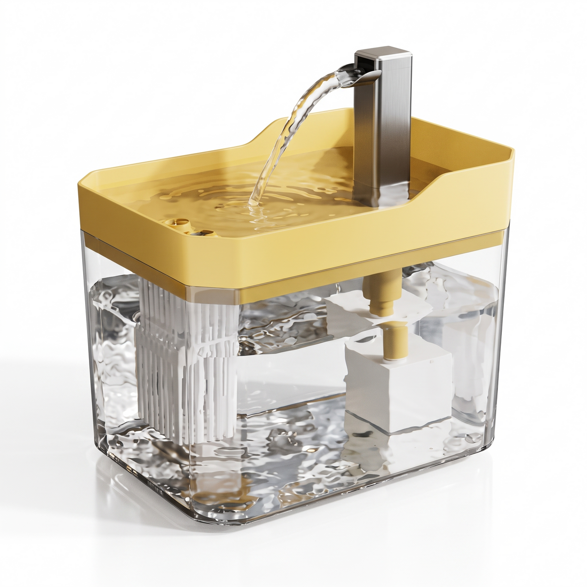 Fuente de agua para gatos de 1,5 L · Amarilla