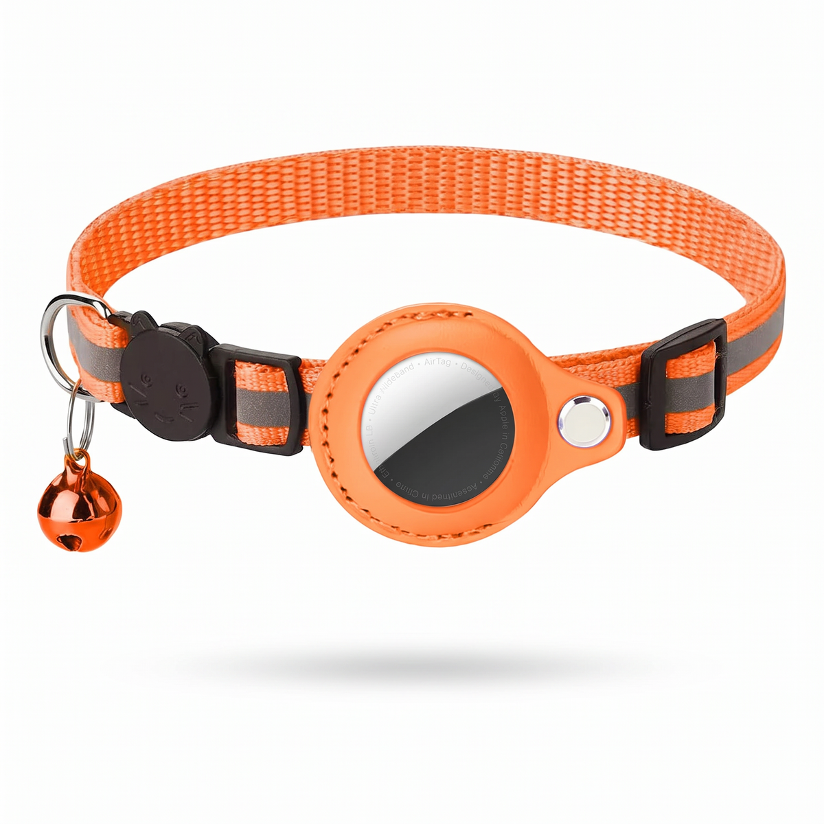 Collar para gatos con soporte para AirTag · Naranja