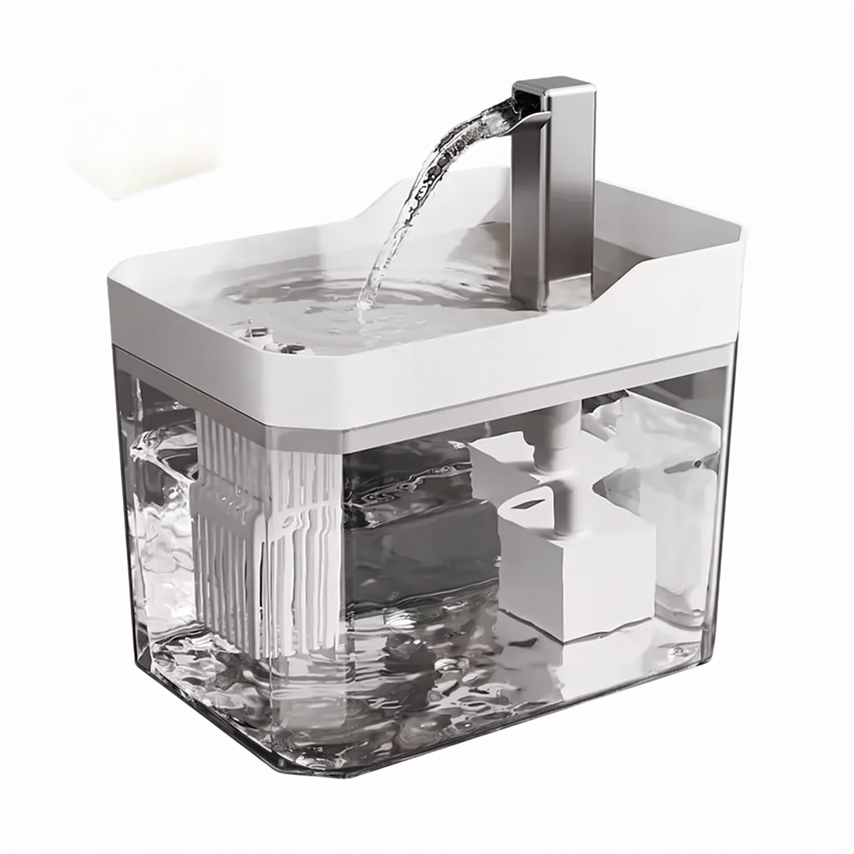 Fuente de agua para gatos de 1,5 L · Blanca