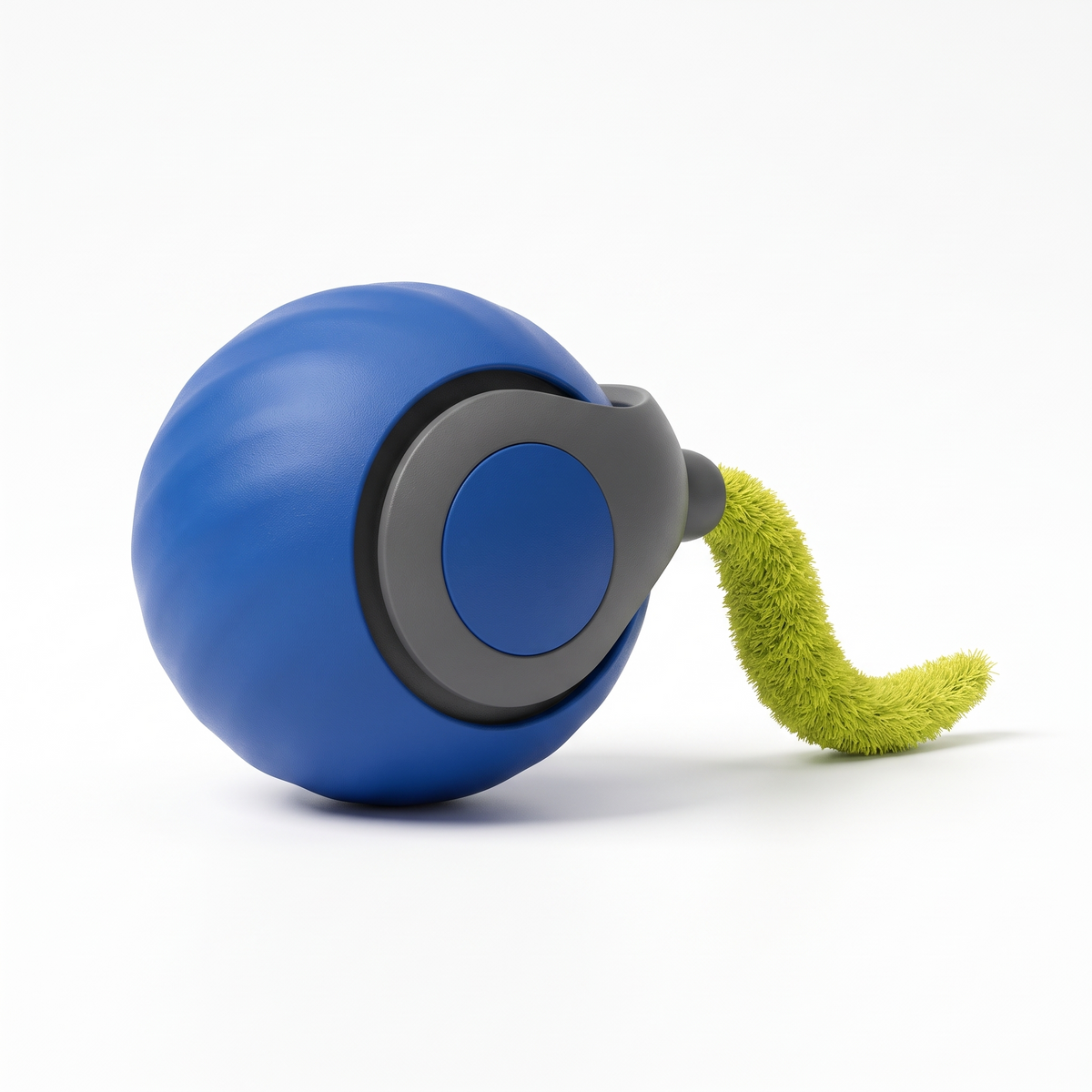 Pelota interactiva automática para gatos · Con cola y aro · Azul