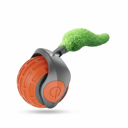 Pelota interactiva automática para gatos · Con cola · Naranja