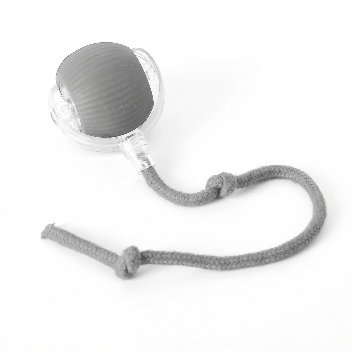 Pelota interactiva automática para gatos · Con cuerda · Gris