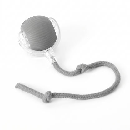 Pelota interactiva automática para gatos · Con cuerda · Gris
