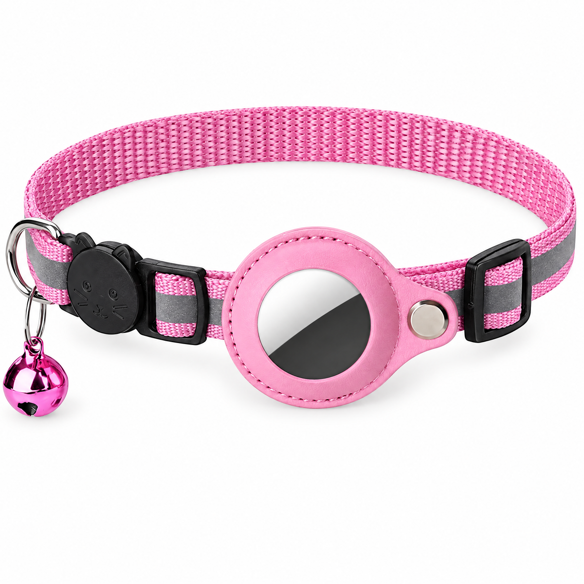 Collar para gatos con soporte para AirTag · Rosa