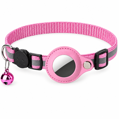 Collar para gatos con soporte para AirTag · Rosa