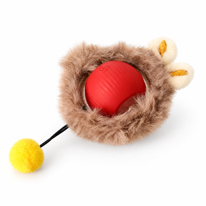 Pelota interactiva automática para gatos · Nido de peluche · Rojo